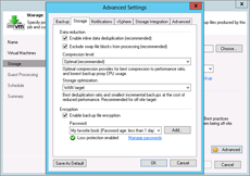 Veeam Backup & Replication offers built-in data compression and deduplication to reduce LAN bandwidth and storage capacity requirements