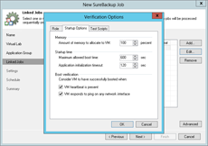 Choose verification options in new SureBackup job