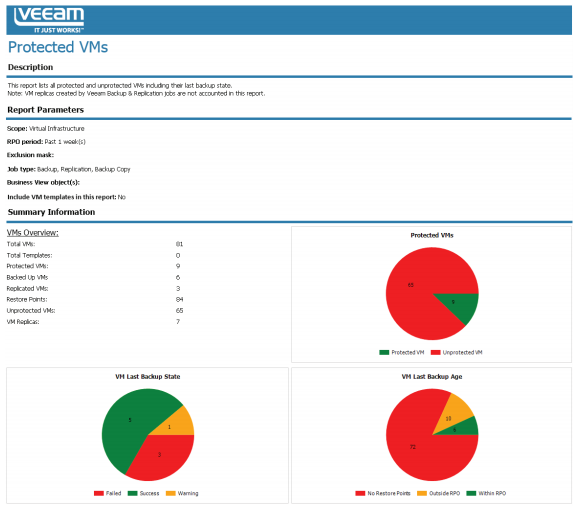Protected VMs report