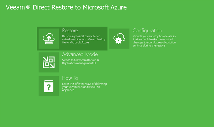 Direct Restore to Azure for Veeam Backups